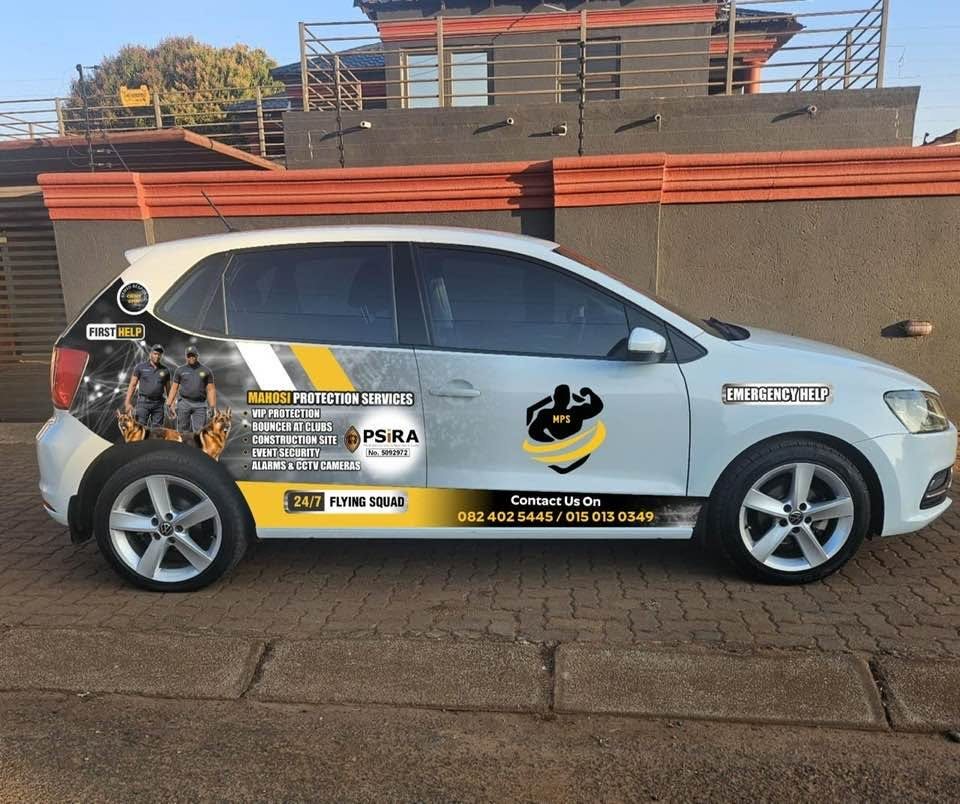 Branded Mahosi Protection Services response vehicle